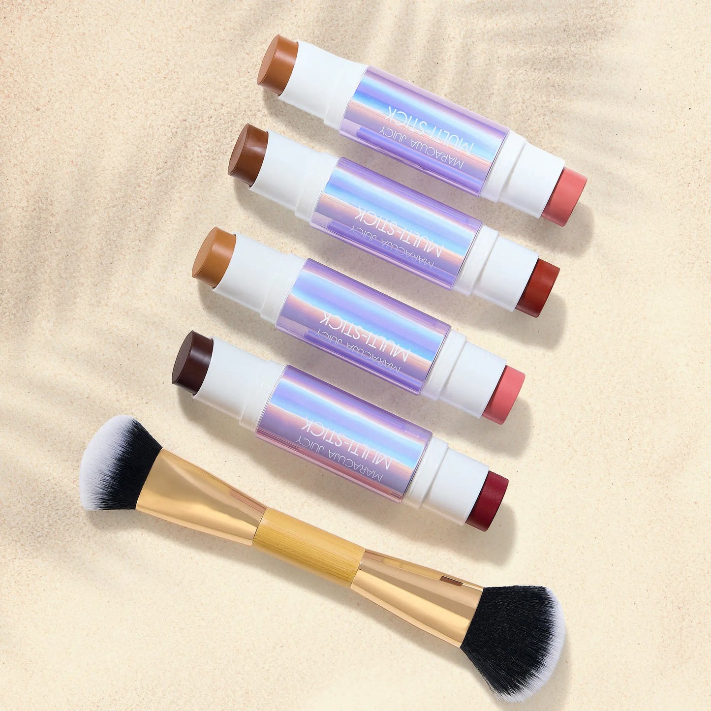 Double-Ended Cream Blush & Bronzer Multi Stick – Free Dual Blending Brush | Multi-Use Cheek & Lip Tint Stick